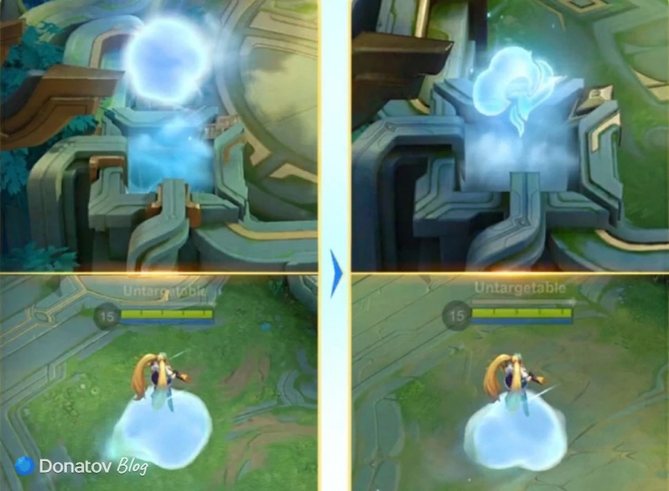 Летящее облако в Mobile Legends: Bang Bang, до обновления и после