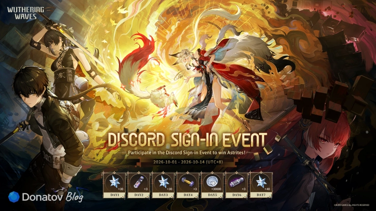 Сколько астрита можно получить с Discord Sign-In в Wuthering Waves 3.7