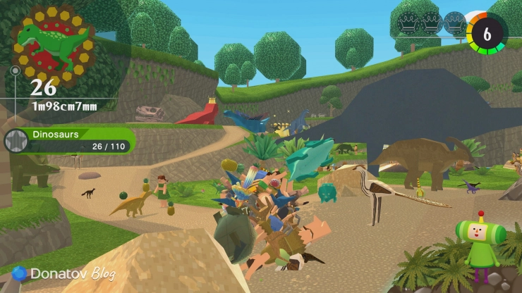 Катамари собирает динозавров в Once Upon a Katamari