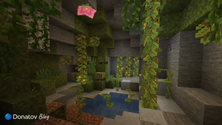 Пышная пещера в Minecraft