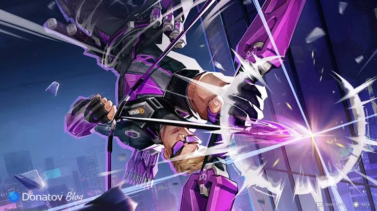 Соколиный глаз в облике «Свободное падение» в Marvel Rivals