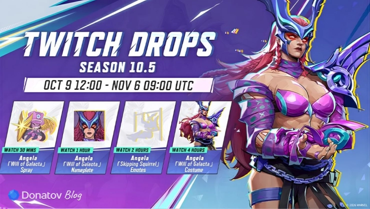 Награды Twitch сезона 10.5 Marvel Rivals: Анджела в цветах Галакты