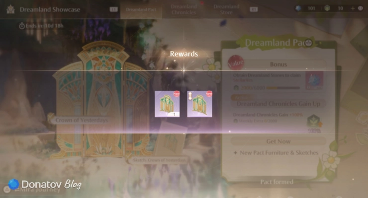 Бонусная мебель за покупку Dreamland Pact в Infinity Nikki