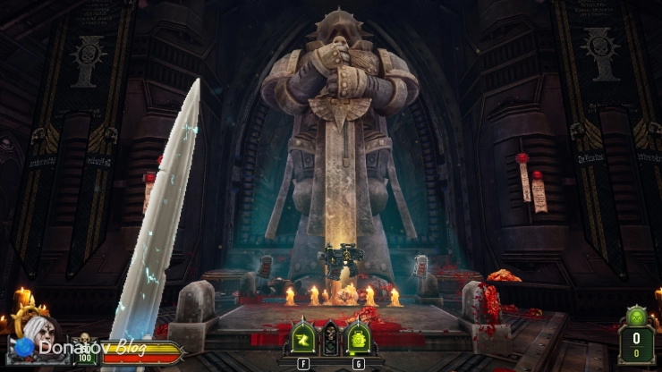 Малум Каэдо с цепным мечом в Warhammer 40,000: Boltgun 2