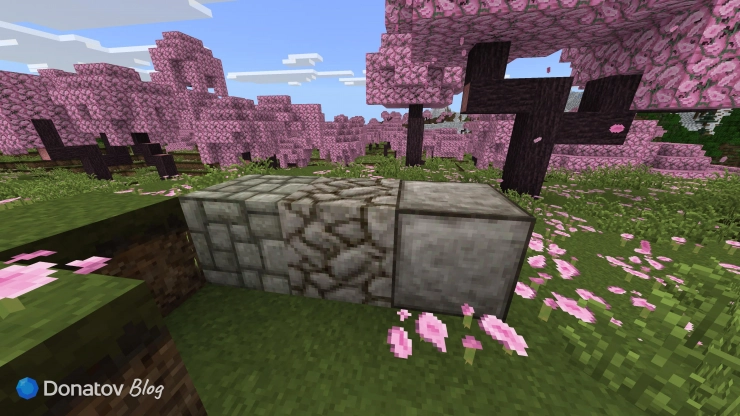 Булыжник, обычный и гладкий камень в Minecraft