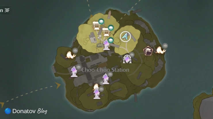 Где найти уровень Near the Waiting Room at Choo-Choo Station мини-игры Among Pieceys в Infinity Nikki