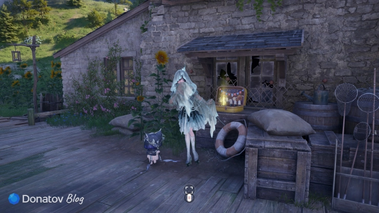 Как выглядит уровень Near the Cabin at the Stellar Fishing Ground мини-игры Among Pieceys в Infinity Nikki