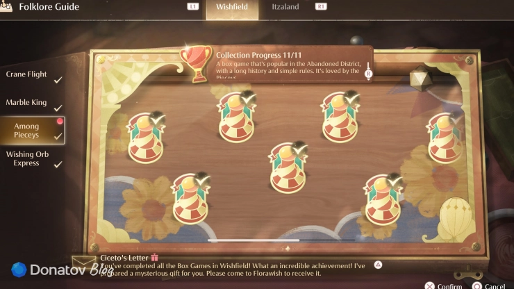 Страница игры Among Pieceys внутри Folklore Guide в Infinity Nikki