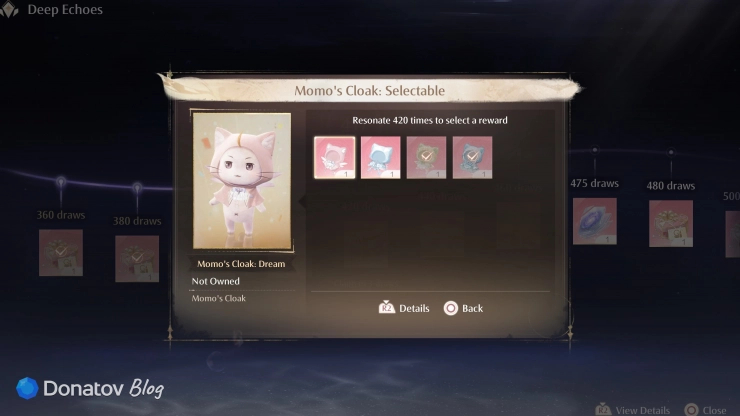 Получение награды Deep Echoes из баннера в Infinity Nikki