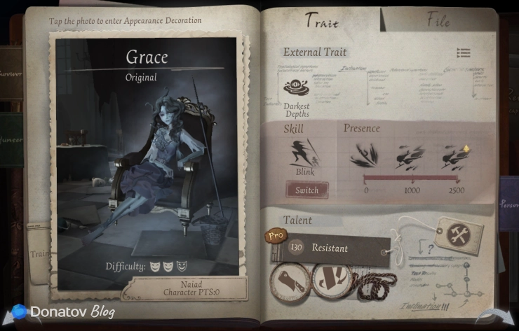 Профиль Наяды в Identity V