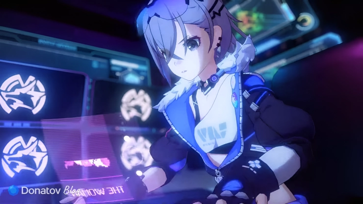 Серебряный Волк из Honkai: Star Rail играет в видеоигру
