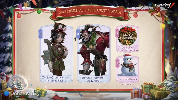 Награды рождественского ивента со стрима Identity V