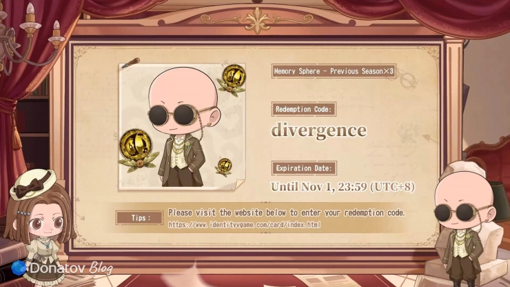 Промокод со стрима разработчиков Identity V