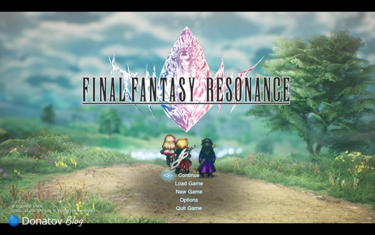 Главное меню Final Fantasy Resonance