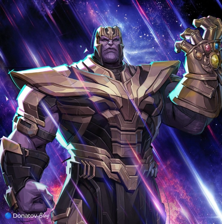 Танос с перчаткой бесконечности в Marvel Rivals