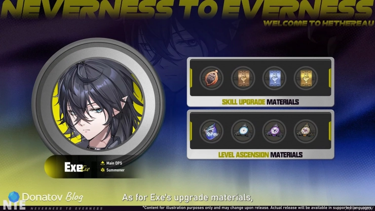 Материалы для прокачки Экзе в Neverness to Everness