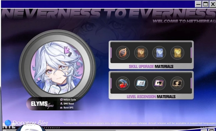 Материалы для прокачки Элимс в Neverness to Everness