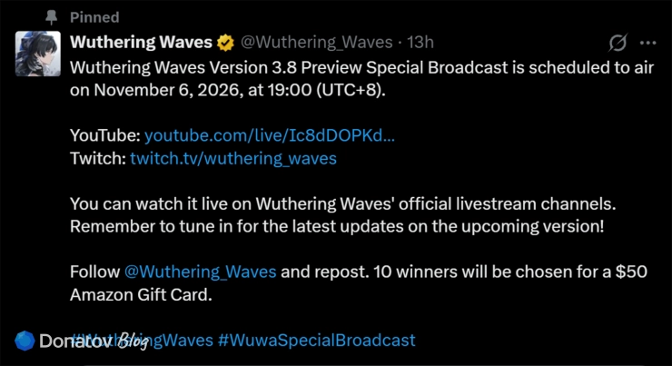 Анонс стрима Wuthering Waves 3.8